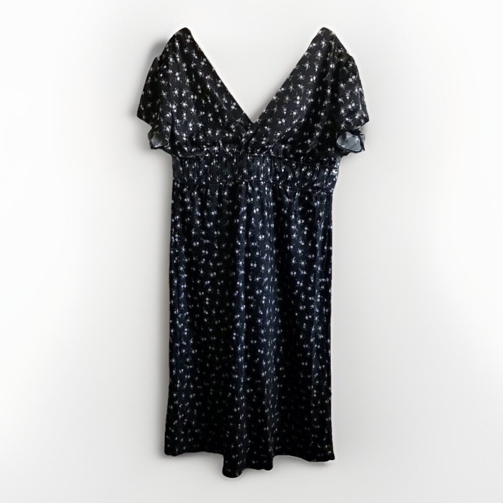 And Now This Trendy Plus Size Lace-Trim Satin Floral Midi Dress Size 2X - Picture 4 of 13